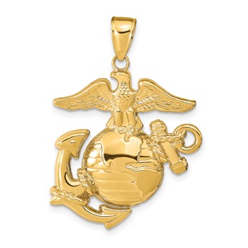 10K Marine Corps Insignia Pendant