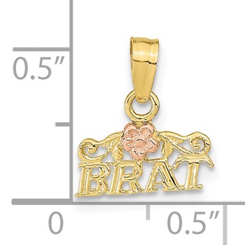 10K Rose and Yellow Gold BRAT Pendant — alternate view