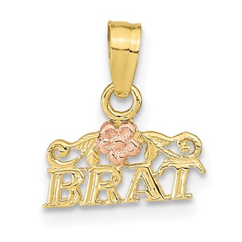 10K Rose and Yellow Gold BRAT Pendant