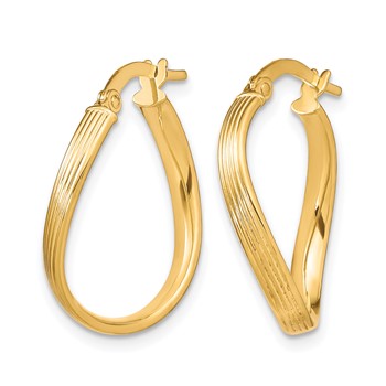 Leslie's 10K Polished Hinged Hoop Earrings — alternate view