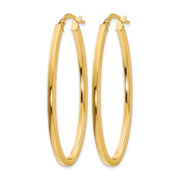 Leslie's 10K Polished Oval Hinged Hoop Earrings — alternate view