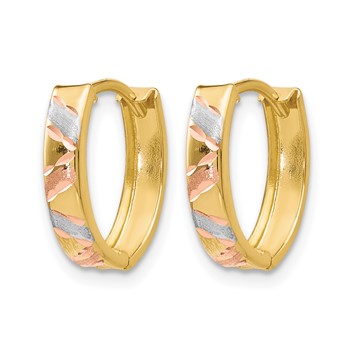 Leslie's 10K Two-tone with White Rhodium Polished and Satin D/C Earrings — alternate view