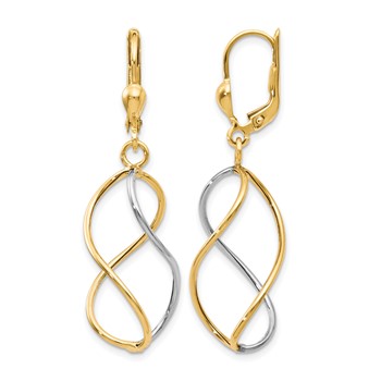 Leslie's 10K Yellow with Rhodium Polished Leverback Earrings