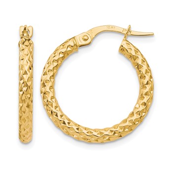 Leslie's 10K Polished D/C Hoop Earrings