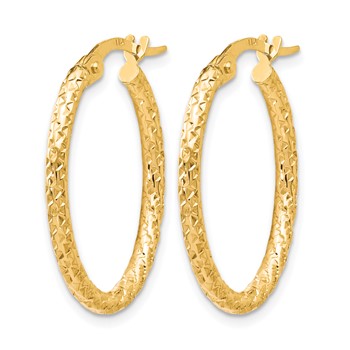 Leslie's 10K Polished D/C Oval Hoop Earrings — alternate view