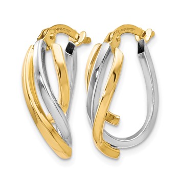 Leslie's 10K Two-tone Polished Twisted Hoop Earrings — alternate view