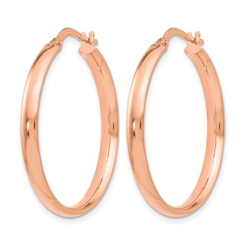 Leslie's 10K Rose Gold Polished Hoop Earrings — alternate view