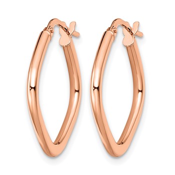 Leslie's 10K Rose Gold Polished Square Hoop Earrings — alternate view