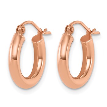 Leslie's 10K Rose Gold Polished Hoop Earrings — alternate view