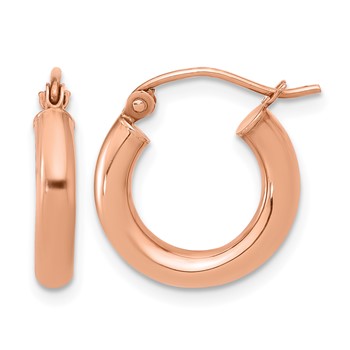 Leslie's 10K Rose Gold Polished Hoop Earrings