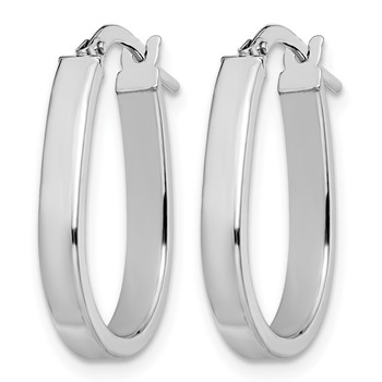 Leslie's 10K White Gold Polished U-Shape Hoop Earrings — alternate view