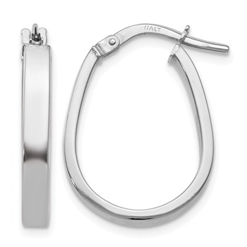 Leslie's 10K White Gold Polished U-Shape Hoop Earrings