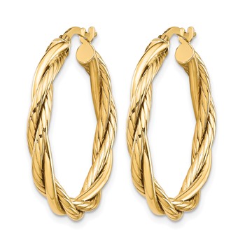 Leslie's 10K Polished Twisted Hoop Earrings — alternate view