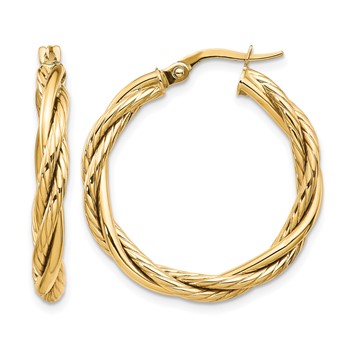 Leslie's 10K Polished Twisted Hoop Earrings