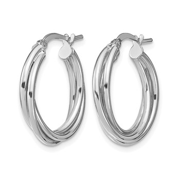 Leslie's 10K White Gold Polished Hoop Earrings — alternate view