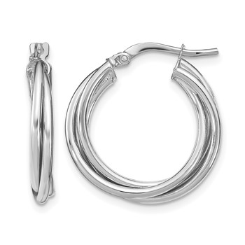 Leslie's 10K White Gold Polished Hoop Earrings