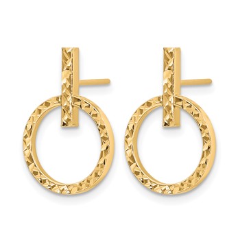 Leslie's 10K Polished D/C Post Dangle Earrings — alternate view