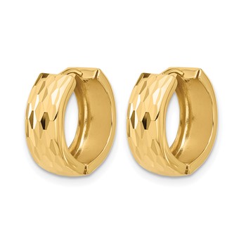 Leslie's 10K Diamond-Cut Hinged Huggie Earrings — alternate view