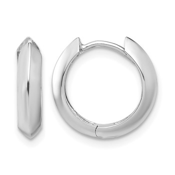 Leslie's 10K White Gold Polished Hinged Huggie Earrings