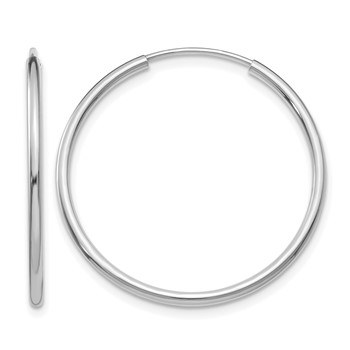 Leslie's 10k White Gold 1.5mm Polished Endless Hoop Earrings