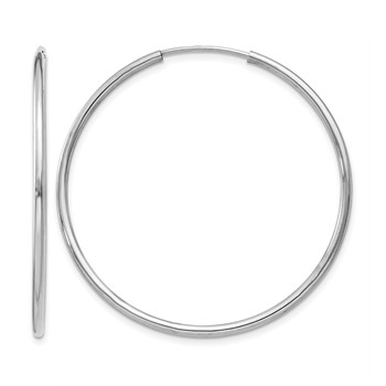 Leslie's 10k White Gold 1.5mm Polished Endless Hoop Earrings