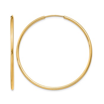 Leslie's 10k 1.5mm Polished Round Endless Hoop Earrings