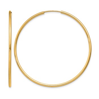 Leslie's 10k 1.5mm Polished Round Endless Hoop Earrings