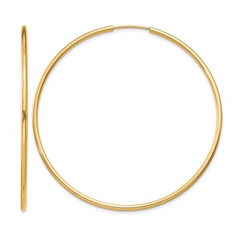 Leslie's 10k 1.5mm Polished Round Endless Hoop Earrings