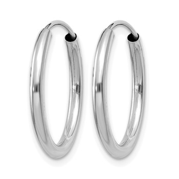 Leslie's 10k White Gold Polished Endless 2mm Hoop Earrings — alternate view