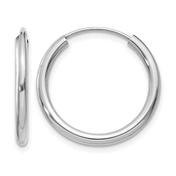 Leslie's 10k White Gold Polished Endless 2mm Hoop Earrings