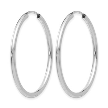 Leslie's 10k White Gold Polished Endless 2mm Hoop Earrings — alternate view