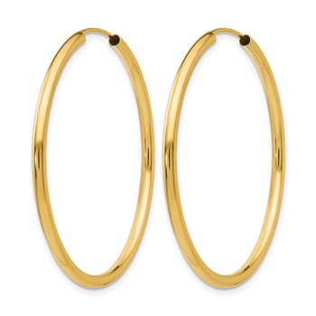 Leslie's 10k Polished Round Endless 2mm Hoop Earrings — alternate view