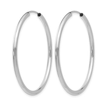 Leslie's 10k White Gold Polished Endless 2mm Hoop Earrings — alternate view