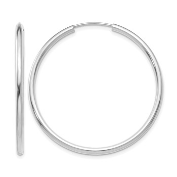 Leslie's 10k White Gold Polished Endless 2mm Hoop Earrings