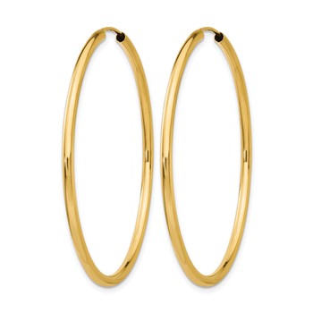 Leslie's 10k Polished Round Endless 2mm Hoop Earrings — alternate view