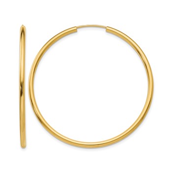 Leslie's 10k Polished Round Endless 2mm Hoop Earrings