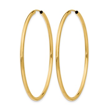 Leslie's 10k Polished Round Endless 2mm Hoop Earrings — alternate view