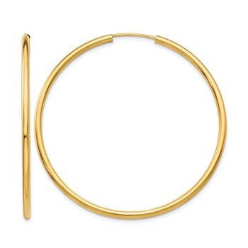 Leslie's 10k Polished Round Endless 2mm Hoop Earrings