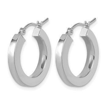 Leslie's 10k White Gold 3mm Polished Square Tube Hoop Earrings — alternate view
