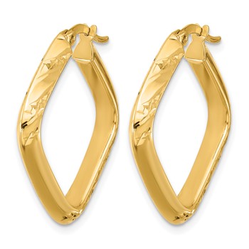 Leslie's 10K Polished and Diamond-cut Square Hoop Earrings — alternate view