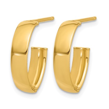 Leslie's 10K Polished J-Hoop Post Earrings — alternate view
