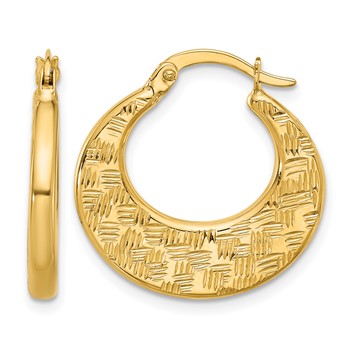 Leslie's 10K Polished and Diamond-cut Fancy Hoop Earrings