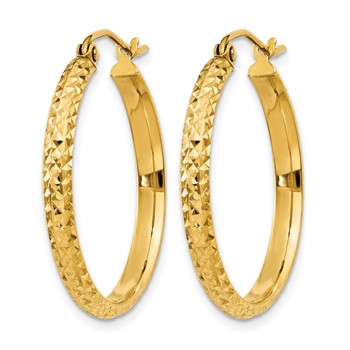 Leslie's 10k D/C 2.8x25mm Hollow Hoop Earrings — alternate view