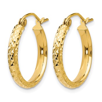 Leslie's 10k D/C 2.8x18mm Hollow Hoop Earrings — alternate view