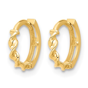 Leslie's 10K Polished Twisted Huggie Hoop Earrings — alternate view