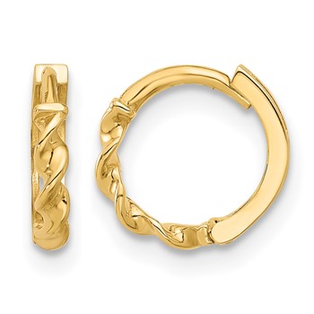 Leslie's 10K Polished Twisted Huggie Hoop Earrings