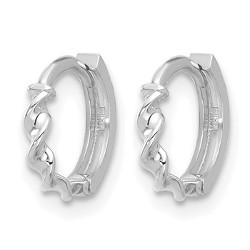 Leslie's 10K White Gold Polished Twisted Huggie Hoop Earrings — alternate view