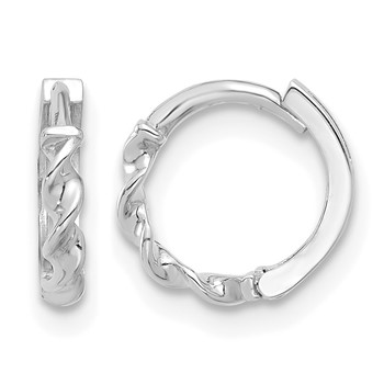 Leslie's 10K White Gold Polished Twisted Huggie Hoop Earrings