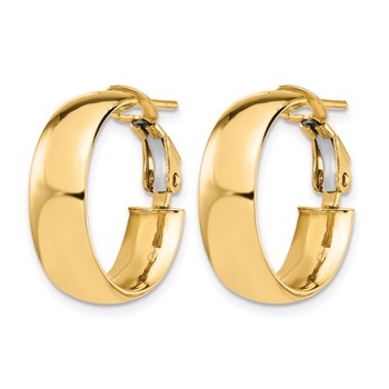Leslie's 10K Polished Omega Back Hoop Earrings — alternate view