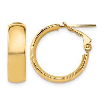 Leslie's 10K Polished Omega Back Hoop Earrings